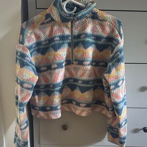 Billabong Blue and Pink Fleece Pullover